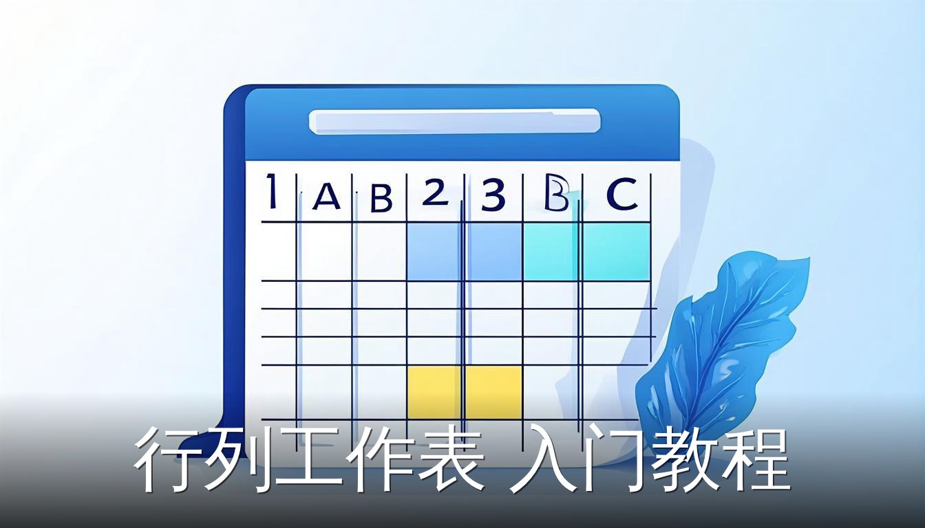 行列工作表网格示意图，展示行编号和列字母以及单元格交叉点