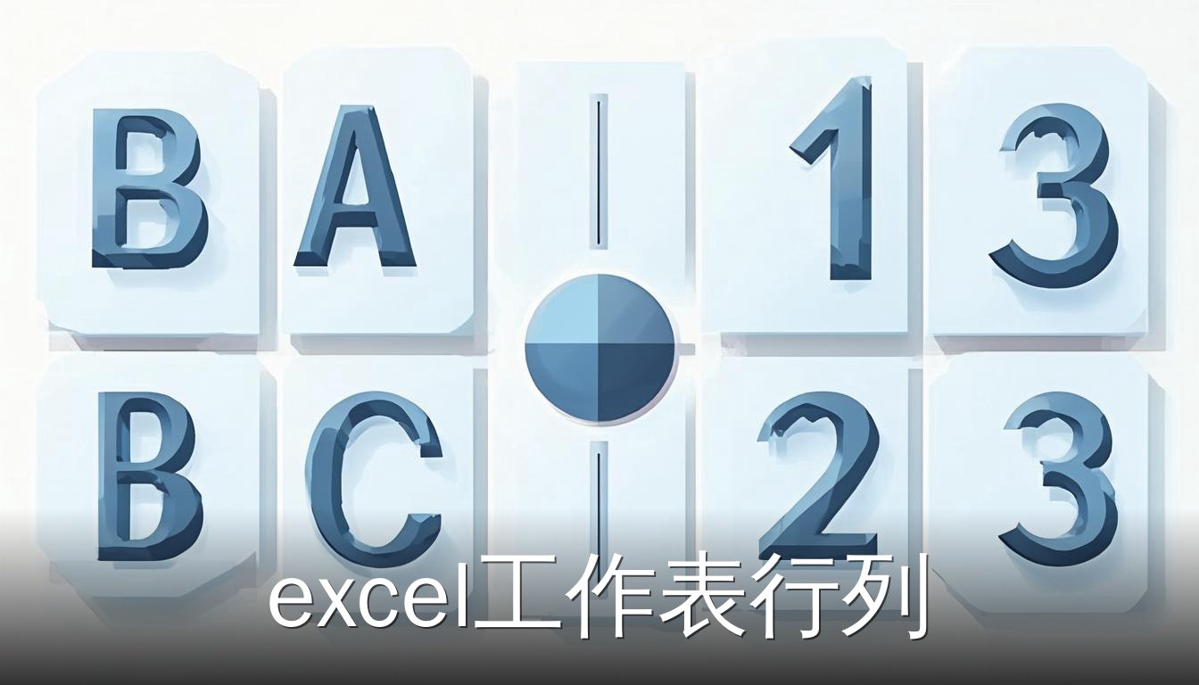 excel工作表行列概念示意图，展示列字母和行数字的交叉结构